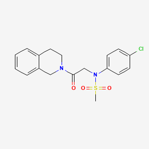 molecular formula C18H19ClN2O3S B5835835 N-(4-chlorophenyl)-N-[2-(3,4-dihydro-1H-isoquinolin-2-yl)-2-oxoethyl]methanesulfonamide 