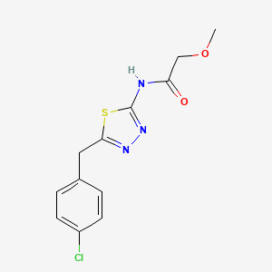 molecular formula C12H12ClN3O2S B5836001 N-{5-[(4-CHLOROPHENYL)METHYL]-1,3,4-THIADIAZOL-2-YL}-2-METHOXYACETAMIDE 