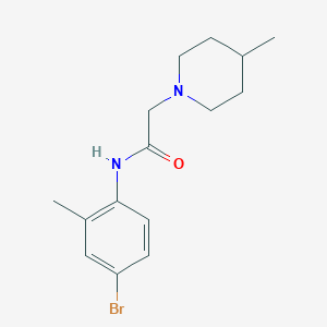 molecular formula C15H21BrN2O B5836119 N-(4-bromo-2-methylphenyl)-2-(4-methylpiperidin-1-yl)acetamide 