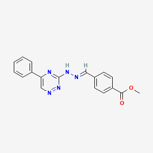 molecular formula C18H15N5O2 B5836233 methyl 4-[(E)-[(5-phenyl-1,2,4-triazin-3-yl)hydrazinylidene]methyl]benzoate 