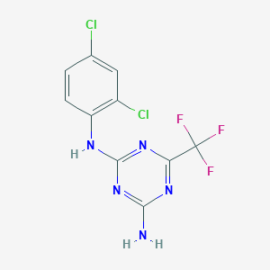 molecular formula C10H6Cl2F3N5 B5836496 N2-(2,4-DICHLOROPHENYL)-6-(TRIFLUOROMETHYL)-1,3,5-TRIAZINE-2,4-DIAMINE 