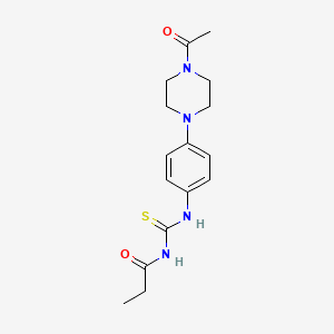 molecular formula C16H22N4O2S B5836621 N-{[4-(4-acetylpiperazin-1-yl)phenyl]carbamothioyl}propanamide 