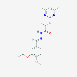 molecular formula C20H26N4O3S B5836695 N-[(E)-(3,4-diethoxyphenyl)methylideneamino]-2-(4,6-dimethylpyrimidin-2-yl)sulfanylpropanamide 