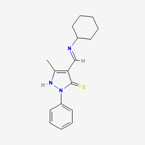 molecular formula C17H21N3S B5836747 Pyrazolethione, 3-18 