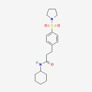 molecular formula C19H28N2O3S B5836759 N-cyclohexyl-3-[4-(pyrrolidine-1-sulfonyl)phenyl]propanamide 