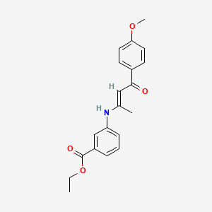 molecular formula C20H21NO4 B5836879 ethyl 3-[[(E)-4-(4-methoxyphenyl)-4-oxobut-2-en-2-yl]amino]benzoate 