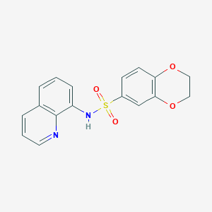 molecular formula C17H14N2O4S B5837048 N-quinolin-8-yl-2,3-dihydro-1,4-benzodioxine-6-sulfonamide 
