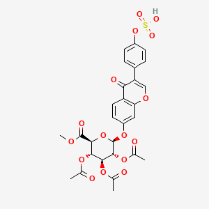 molecular formula C28H26O16S B583708 DAIDZEIN 7-TRI-O-ACETYL-BETA-D-GLUCURONIC ACID METHYL ESTER 4'-SULFATE CAS No. 1041261-16-8
