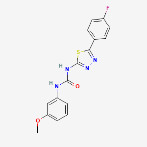 molecular formula C16H13FN4O2S B5837147 1-[5-(4-Fluorophenyl)-1,3,4-thiadiazol-2-yl]-3-(3-methoxyphenyl)urea 