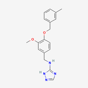 molecular formula C18H20N4O2 B5837307 N-{3-methoxy-4-[(3-methylbenzyl)oxy]benzyl}-1H-1,2,4-triazol-3-amine 
