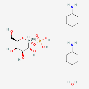 Cyclohexanamine;[(2R,3R,4S,5S,6R)-3,4,5-trihydroxy-6-(hydroxymethyl)(213C)oxan-2-yl] dihydrogen phosphate;hydrate