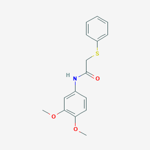 molecular formula C16H17NO3S B5837513 N-(3,4-dimethoxyphenyl)-2-phenylsulfanylacetamide 