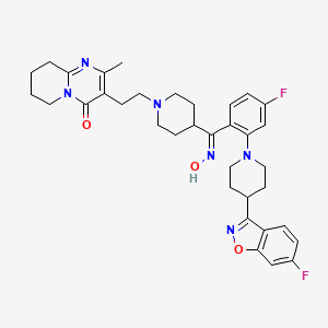 3-(2-(4-((Z)-(4-Fluoro-2-(4-(6-fluoro-1,2-benzisoxazol-3-yl)piperidin-1-yl)phenyl)(hydroxyimino)methyl)piperidin-1-yl)ethyl)-2-methyl-6,7,8,9-tetrahydro-4H-pyrido(1,2-a)pyrimidin-4-one