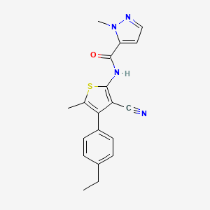 molecular formula C19H18N4OS B5837586 N-[3-cyano-4-(4-ethylphenyl)-5-methylthiophen-2-yl]-1-methyl-1H-pyrazole-5-carboxamide 