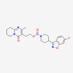 2-(2-Methyl-4-oxo-6,7,8,9-tetrahydro-4H-pyrido(1,2-a)pyrimidin-3-yl)ethyl 4-(6-fluoro-1,2-benzisoxazol-3-yl)piperidin-1-carboxylate