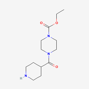 molecular formula C13H23N3O3 B5837772 Ethyl 4-(piperidine-4-carbonyl)piperazine-1-carboxylate 