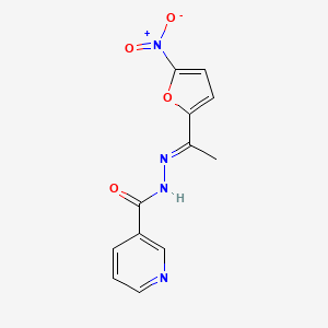 molecular formula C12H10N4O4 B5837798 N-[(E)-1-(5-nitrofuran-2-yl)ethylideneamino]pyridine-3-carboxamide 
