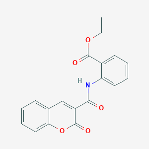 molecular formula C19H15NO5 B5837939 ETHYL 2-(2-OXO-2H-CHROMENE-3-AMIDO)BENZOATE 