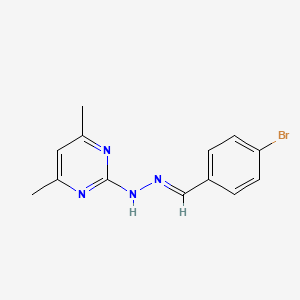 molecular formula C13H13BrN4 B5837947 N-[(E)-(4-bromophenyl)methylideneamino]-4,6-dimethylpyrimidin-2-amine 
