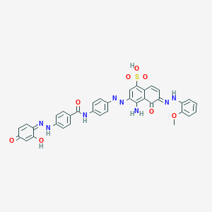(6E)-4-Amino-3-[[4-[[4-[(2Z)-2-(2-hydroxy-4-oxocyclohexa-2,5-dien-1-ylidene)hydrazinyl]benzoyl]amino]phenyl]diazenyl]-6-[(2-methoxyphenyl)hydrazinylidene]-5-oxonaphthalene-1-sulfonic acid