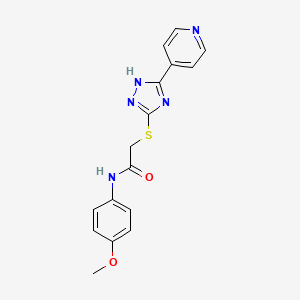 molecular formula C16H15N5O2S B5838055 N~1~-(4-METHOXYPHENYL)-2-{[5-(4-PYRIDYL)-4H-1,2,4-TRIAZOL-3-YL]SULFANYL}ACETAMIDE 