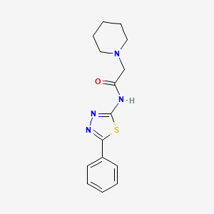 molecular formula C15H18N4OS B5838125 N-(5-phenyl-1,3,4-thiadiazol-2-yl)-2-piperidin-1-ylacetamide 