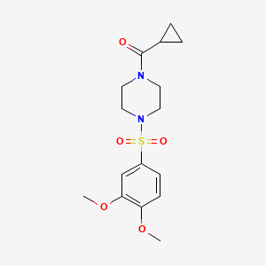 molecular formula C16H22N2O5S B5838232 CYCLOPROPYL{4-[(3,4-DIMETHOXYPHENYL)SULFONYL]PIPERAZINO}METHANONE 