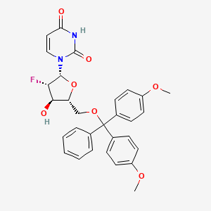 B583846 1-[5-O-[Bis(4-methoxyphenyl)phenylmethyl]-2-deoxy-2-fluoro-beta-D-arabinofuranosyl]-2,4(1H,3H)-pyrimidinedione CAS No. 144822-63-9