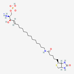 (2S,3R,4E)-2-Azaniumyl-3-hydroxy-18-({5-[(3aS,4S,6aR)-2-oxohexahydro-1H-thieno[3,4-d]imidazol-4-yl]pentanoyl}amino)octadec-4-en-1-yl hydrogen phosphate