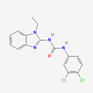molecular formula C16H14Cl2N4O B5839112 N-(3,4-DICHLOROPHENYL)-N'-(1-ETHYL-1H-1,3-BENZIMIDAZOL-2-YL)UREA 
