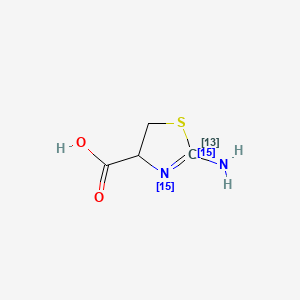 molecular formula C4H6N2O2S B583914 (Rac)-2-Aminothiazoline-4-carboxylic acid-13C,15N2 