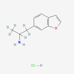 molecular formula C11H14ClNO B584057 1-(1-Benzofuran-6-yl)-1,1,2,3,3,3-hexadeuteriopropan-2-amine;hydrochloride CAS No. 1346600-35-8