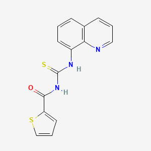 molecular formula C15H11N3OS2 B5840581 N-[(8-quinolinylamino)carbonothioyl]-2-thiophenecarboxamide 