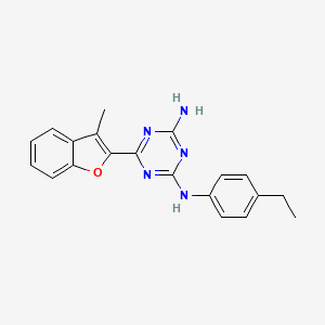 molecular formula C20H19N5O B5841193 N-(4-ethylphenyl)-6-(3-methyl-1-benzofuran-2-yl)-1,3,5-triazine-2,4-diamine 