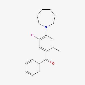 molecular formula C20H22FNO B5841242 [4-(Azepan-1-yl)-5-fluoro-2-methylphenyl]-phenylmethanone 