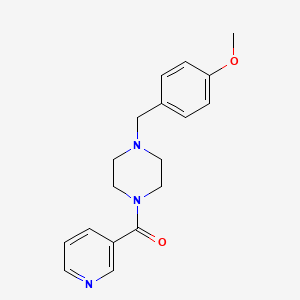 molecular formula C18H21N3O2 B5841268 1-[(4-Methoxyphenyl)methyl]-4-(pyridine-3-carbonyl)piperazine 