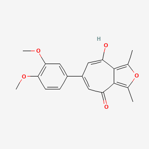 molecular formula C19H18O5 B5841367 6-(3,4-dimethoxyphenyl)-8-hydroxy-1,3-dimethyl-4H-cyclohepta[c]furan-4-one 