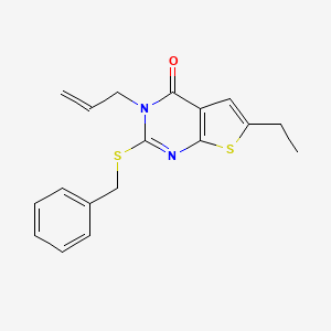 molecular formula C18H18N2OS2 B5841426 3-allyl-2-(benzylthio)-6-ethylthieno[2,3-d]pyrimidin-4(3H)-one 