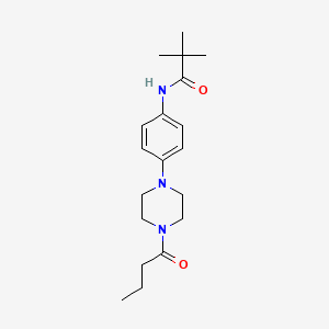 molecular formula C19H29N3O2 B5841462 N-[4-(4-butyryl-1-piperazinyl)phenyl]-2,2-dimethylpropanamide 