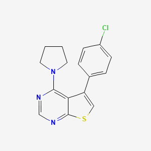 molecular formula C16H14ClN3S B5841483 5-(4-Chlorophenyl)-4-pyrrolidin-1-ylthieno[2,3-d]pyrimidine 