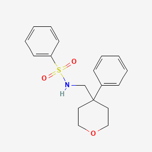 molecular formula C18H21NO3S B5841493 N-((4-phenyltetrahydro-2H-pyran-4-yl)methyl)benzenesulfonamide 