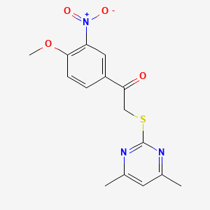 molecular formula C15H15N3O4S B5841519 2-(4,6-Dimethylpyrimidin-2-yl)sulfanyl-1-(4-methoxy-3-nitrophenyl)ethanone 