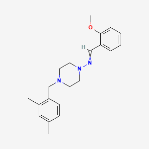 molecular formula C21H27N3O B5841577 N-{4-[(2,4-dimethylphenyl)methyl]piperazin-1-yl}-1-(2-methoxyphenyl)methanimine 