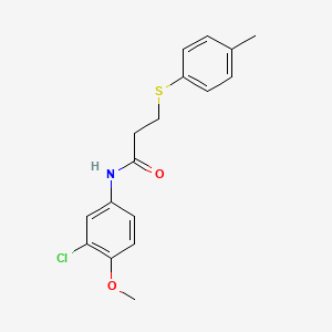 molecular formula C17H18ClNO2S B5841648 N-(3-chloro-4-methoxyphenyl)-3-[(4-methylphenyl)sulfanyl]propanamide 