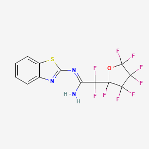 molecular formula C13H6F9N3OS B5841784 N'-(1,3-benzothiazol-2-yl)-2,2-difluoro-2-(2,3,3,4,4,5,5-heptafluorooxolan-2-yl)ethanimidamide 