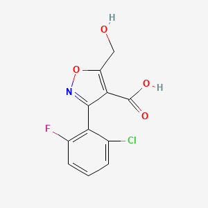 molecular formula C11H7ClFNO4 B584189 3-(2-Chloro-6-fluorophenyl)-5-(hydroxymethyl)-4-isoxazolyl]carboxylic Acid CAS No. 1796928-46-5