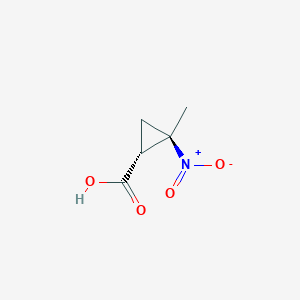 molecular formula C5H7NO4 B058419 Cyclopropanecarboxylic acid, 2-methyl-2-nitro-, trans-(9CI) CAS No. 117078-04-3