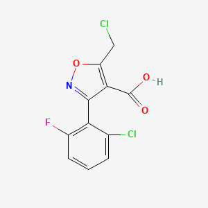 3-(2-Chloro-6-fluorophenyl)-5-(chloromethyl)-1,2-oxazole-4-carboxylic acid