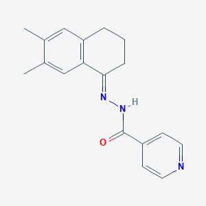 molecular formula C18H19N3O B5842187 N-[(E)-(6,7-dimethyl-3,4-dihydro-2H-naphthalen-1-ylidene)amino]pyridine-4-carboxamide 