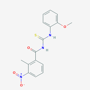 molecular formula C16H15N3O4S B5842291 N-[(2-methoxyphenyl)carbamothioyl]-2-methyl-3-nitrobenzamide 